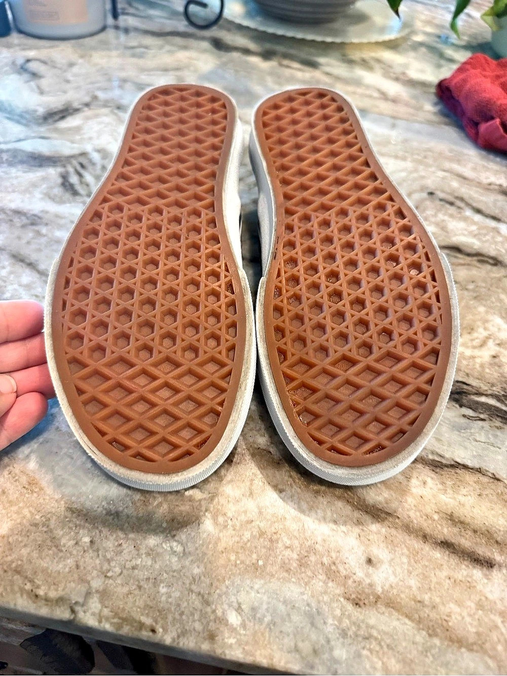 Vans Classic Slip-On Checkerboard Sneakers Brown & Cream | Women’s 5 / Men’s 3.5 - Picture 7 of 7
